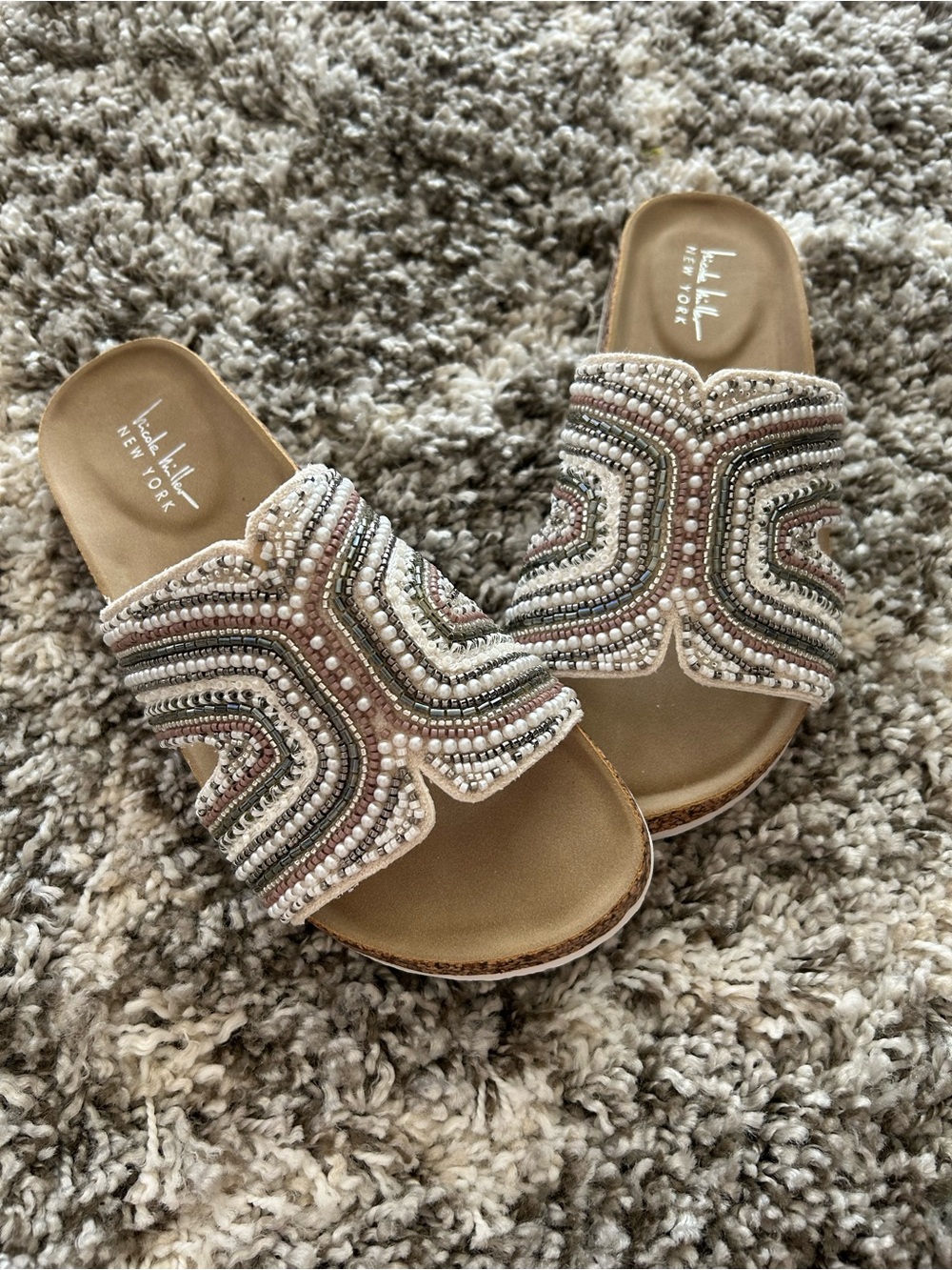 Nicole Miller Beaded Slide Sandals - Picture 6 of 6